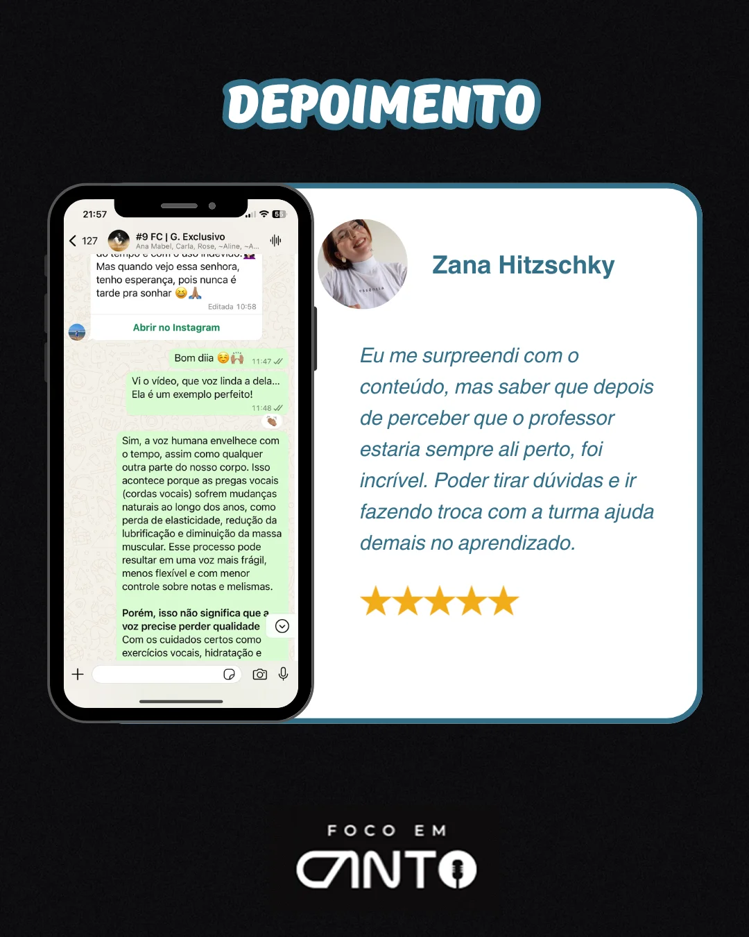 Depoimento de aluno 5